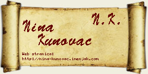 Nina Kunovac vizit kartica